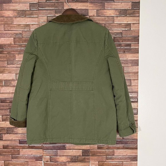 Vintage LL Bean Barn Coat Chore Jacket Hunting Quilt Lined Green Corduroy Mens M - Picture 5 of 6